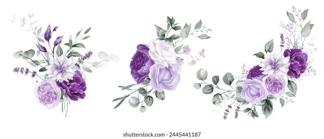 Clipart ramo floral acuarela