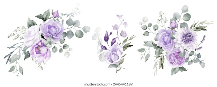 Clipart ramo floral acuarela