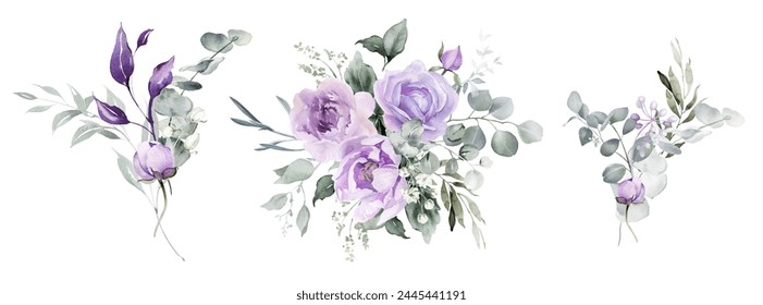 Clipart ramo floral acuarela