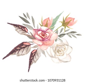 Watercolor Floral Clipart Stock Illustration 1070931128 | Shutterstock