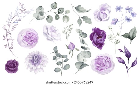 Acuarela floral Clipart 