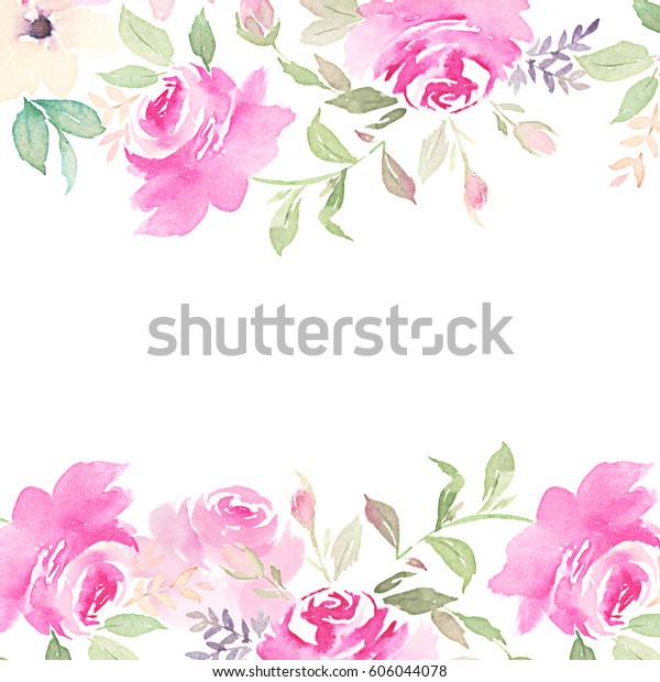 Aquarellblumenzusammensetzung Fur Grusskarten Einladungen Blumenvorlage Stockillustration