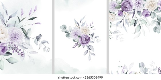 Ilustración floral acuarela colección