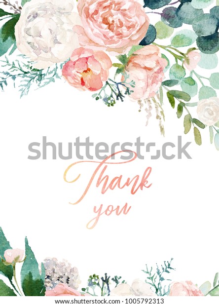 水彩花柄イラスト 花輪 明るい桃色 白 ピンク 鮮やかな花 緑の葉 結婚式の文房具 挨拶 壁紙 ファッション 背景 テクスチャー ラッピング の イラスト素材