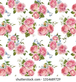 Beautiful Rose Flower Pattern Little Floral Stock Illustration ...