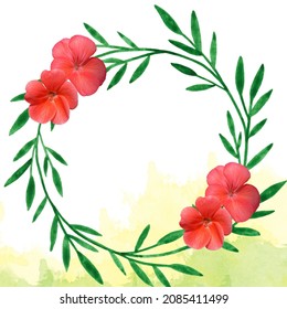 Watercolor Floral Ring Aesthetic Frame, Decor