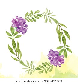 Watercolor Floral Ring Aesthetic Frame, Decor