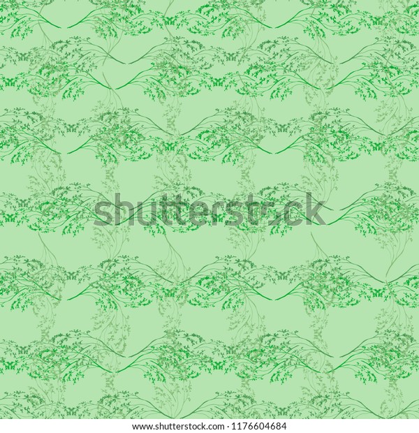 Watercolor Floral Seamless Background Texture Leaves Stock Illustration