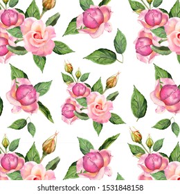 Watercolor Twig Bud Set Roses Flowers Stock Illustration 1675432540 ...