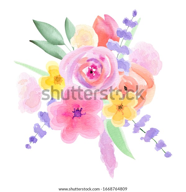 Download Watercolor Floral Wedding Arrangemets Floral Clipart Stock Illustration 1668764809