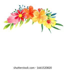 Watercolor Flower Crown Isolated On White