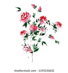 Watercolor Flower Illustration Stock Illustration 640131241