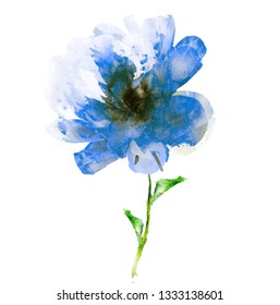 Similar Images, Stock Photos & Vectors of Blue flower. Watercolor