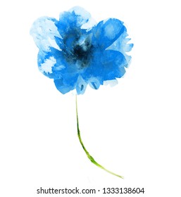 Similar Images, Stock Photos & Vectors of Blue flower. Watercolor