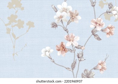 Watercolor flower rose peony butterfly - Shutterstock ID 2201960937