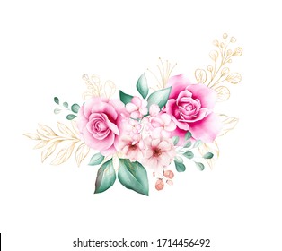 Watercolor Bouquet Soft Brown Burgundy Roses Stock Illustration 1768800578