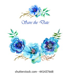 Watercolor Flowers Peonies Handmade Greeting Cards Stock Illustration ...