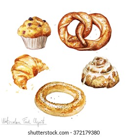 Watercolor Food Clipart Baking Isolated Stock Illustration 372179380 ...