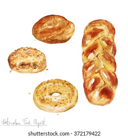 Watercolor Food Clipart Baking Isolated Stock Illustration 372179380 ...