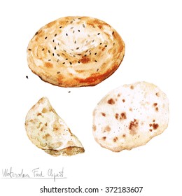 Watercolor Food Clipart - Baking. Isolated