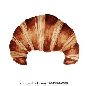 Watercolor french croissant isolater on white background. Watercolor baking. - Powered by Shutterstock