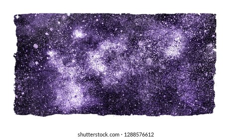 Watercolor Galaxy Rectangle Background Isolated On Stock Illustration ...