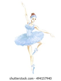 Watercolor Girl Ballerina