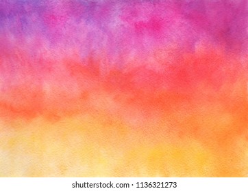 
Watercolor gradient background in yellow, orange, red, purple, with a paper texture