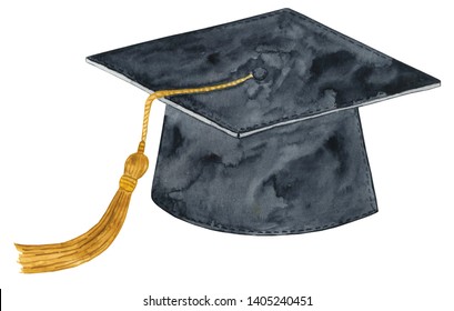 Watercolor Graduation Cap Illustration, Graduation Cap Clipart