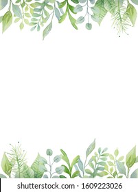 Watercolor Leaves Border Images Stock Photos Vectors Shutterstock