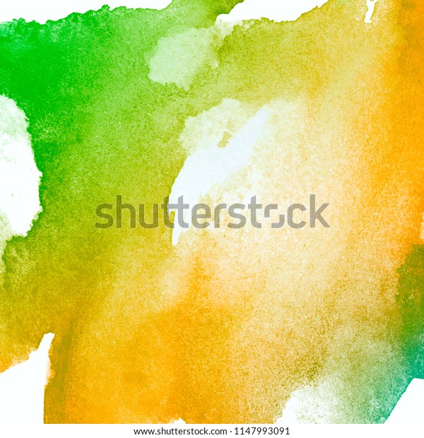 Watercolor Green Yellow Texture On Paper Stock Illustration 1147993091