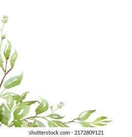 Watercolor Greenery Frame Handpainted Clipart Stock Illustration ...