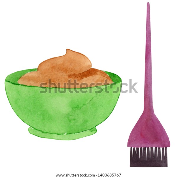 Watercolor Hair Coloring Illustration Hair Coloring Stock Illustration ...