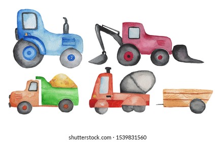 Watercolor Tractor Images, Stock Photos & Vectors | Shutterstock