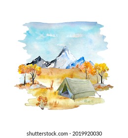 Camping Painting Watercolor Images, Stock Photos & Vectors | Shutterstock