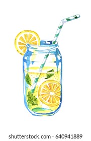 Watercolor Hand Drawn Lemonade