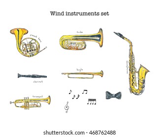 88 Watercolor wind music notes Images, Stock Photos & Vectors ...