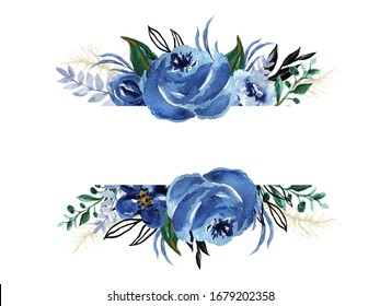 Blue Watercolor Flowers High Res Stock Images Shutterstock