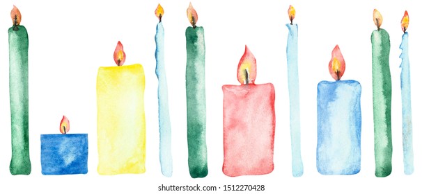 Hand Painted Watercolor Candle