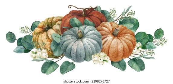 Watercolor harvest scene and