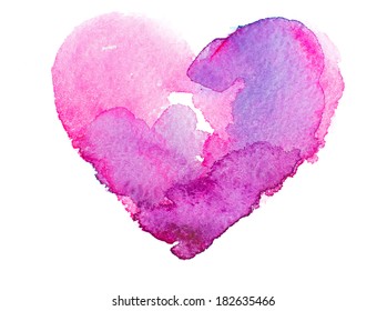 Watercolor Heart. Concept - Love, Relationship, Art, Painting