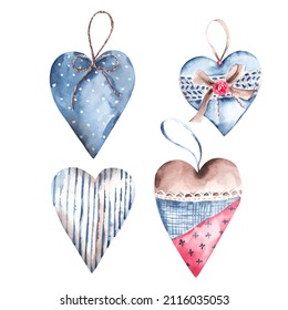 Watercolor Heart, Love Vintage Illustration