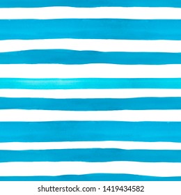 Watercolor Horizontal Blue Stripes Background Seamless Stock ...