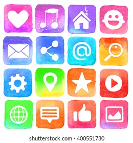 Social Media Icons Watercolor Design Hd Stock Images Shutterstock