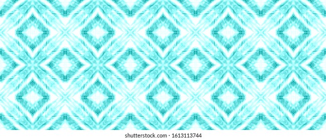 Watercolor Ikat Art. Aquarelle Painted Tile Design. Traditional Ethnic Zigzag Background. Ogee Ornament. Ikat Art Seamless Patterm.