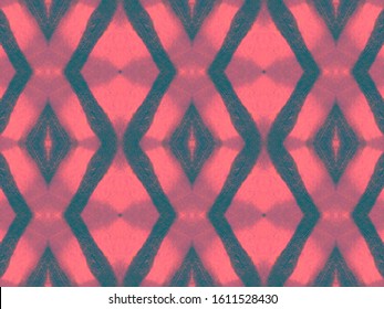 Watercolor Ikat Art. Batik Shibori Tile Design. Geometric Ornament. Bohemian Ethnic Diagonal Wallpaper. Ikat Art Seamless Patterm.