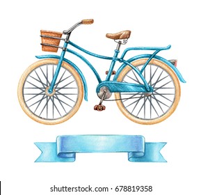 blue retro bike