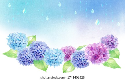 雨 あじさい のイラスト素材 画像 ベクター画像 Shutterstock