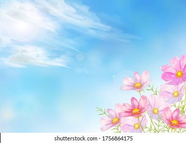 コスモス畑 のイラスト素材 画像 ベクター画像 Shutterstock