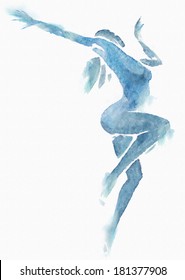 Watercolor Illustration Female Naked Modern Dancerのイラスト素材 181377908 Shutterstock